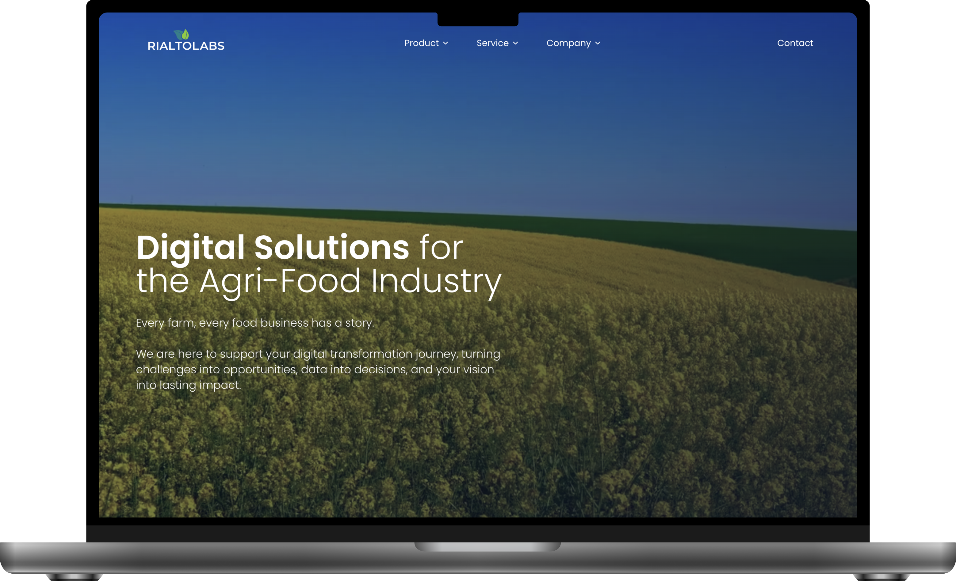 Rialto Home Screen In A Macbook Screen